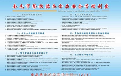 奎屯市餐飲服務食品安全管理制度